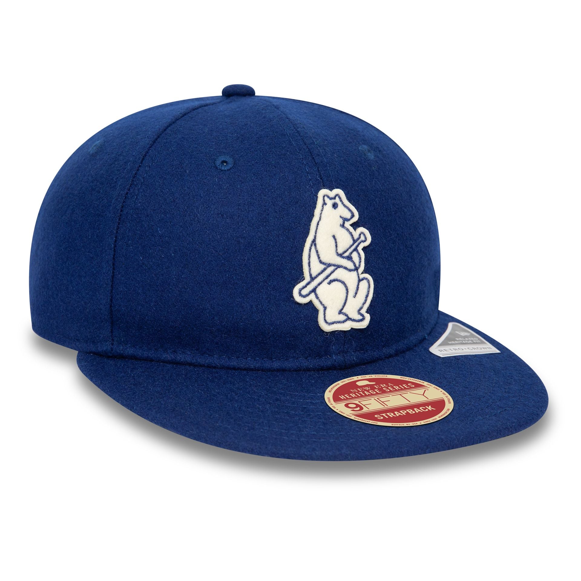 This is a Chicago Cubs Heritage Series Dark Blue Retro Crown 9FIFTY Strapback Cap 3