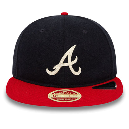 This is a Atlanta Braves Heritage Series Navy Retro Crown 9FIFTY Strapback Cap 2