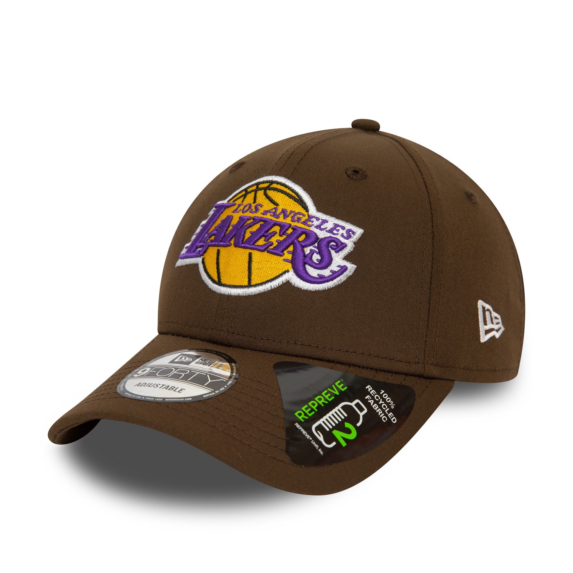 This is a LA Lakers NBA Repreve Brown 9FORTY Adjustable Cap 1