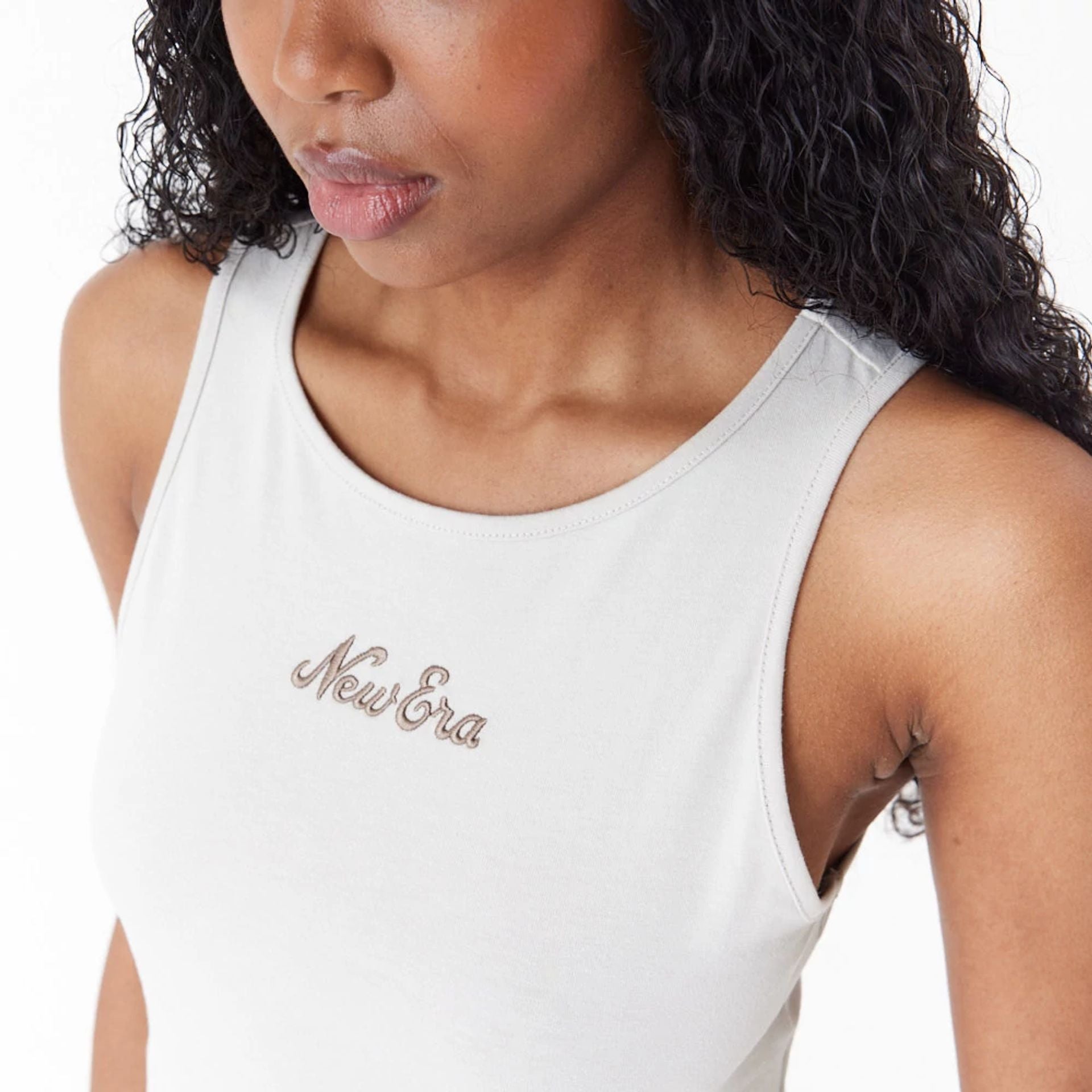 The Female model is wearing New Era Womens Stone Crop Tank Top 5