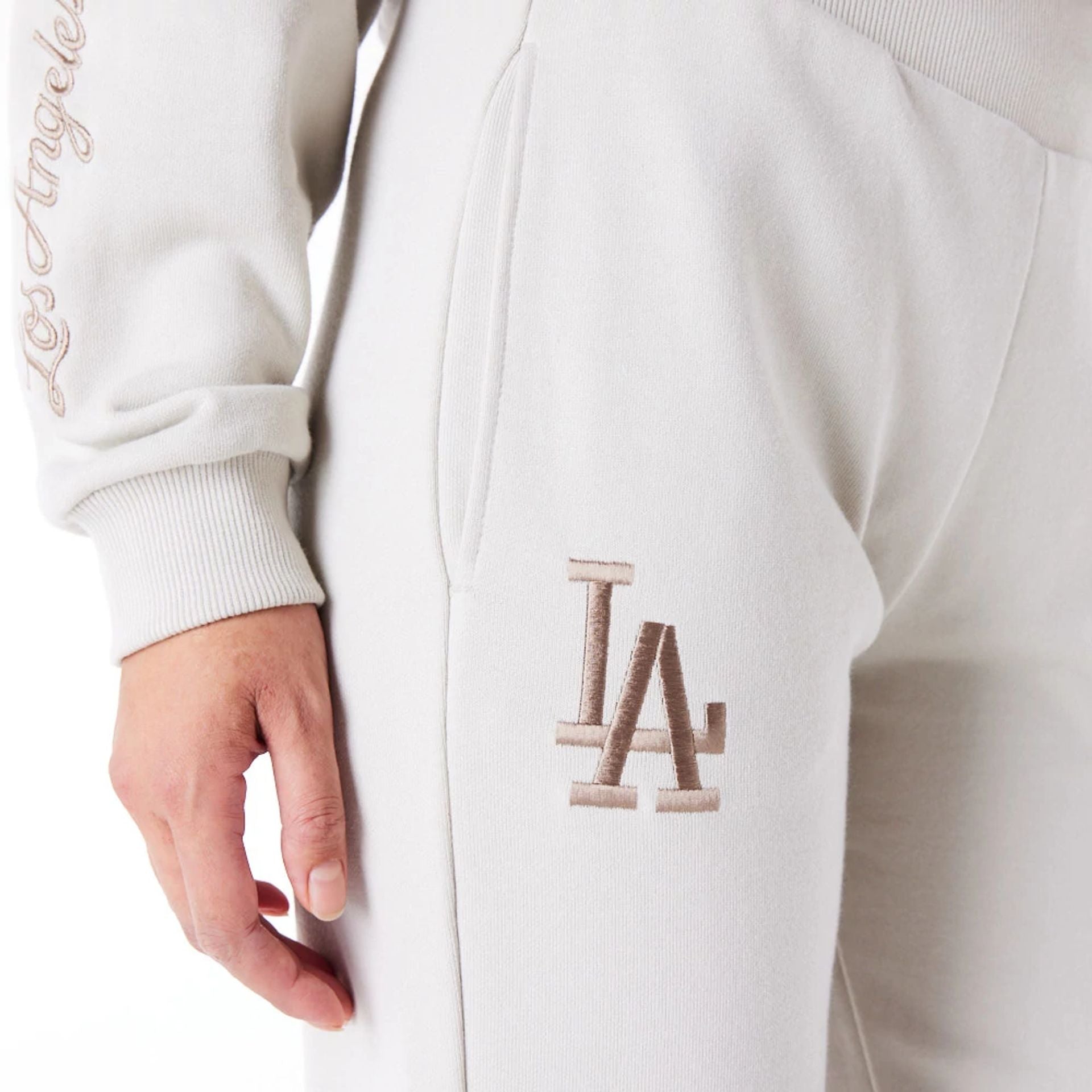 The Female model is wearing LA Dodgers MLB Lifestyle Stone Joggers 6