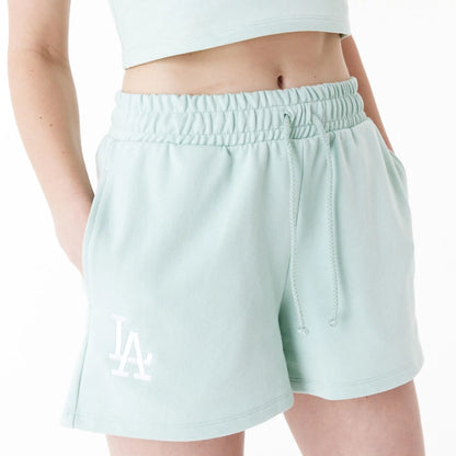 The Female model is wearing LA Dodgers Womens MLB Lifestyle Green Shorts 8