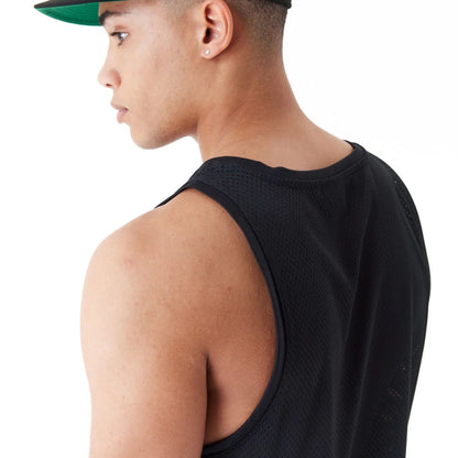 The Male model is wearing New Era Mesh Black Tank Top 8