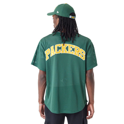 The Male model is wearing Green Bay Packers NFL Green Mesh Jersey 3