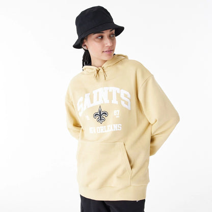 The Male model is wearing New Orleans Saints NFL Stone Oversized Pullover Hoodie 5