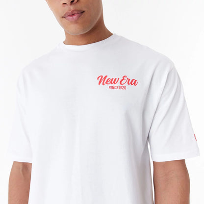 The Male model is wearing New Era Cactus Graphic White Oversized T-Shirt 5