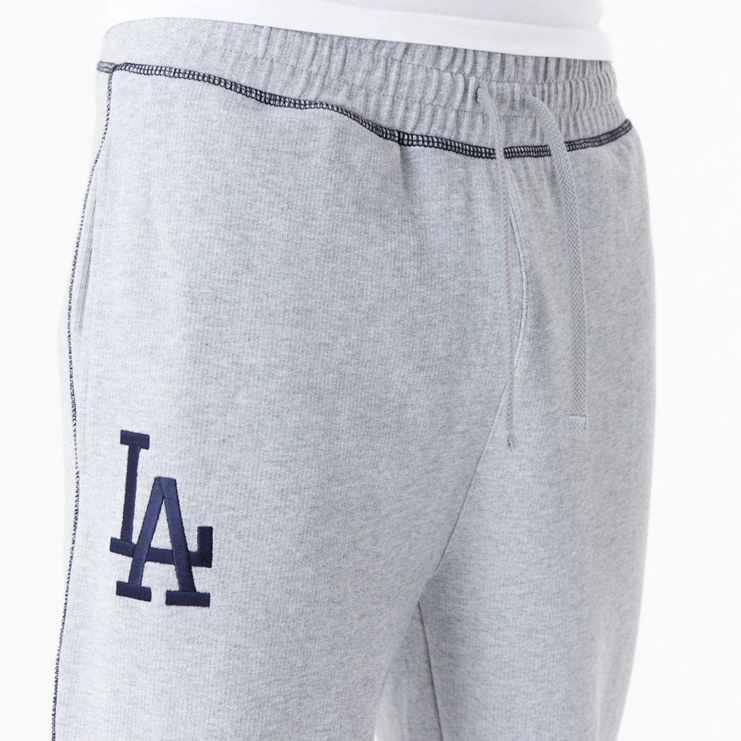 The Male model is wearing LA Dodgers MLB Lifestyle Grey Joggers 3