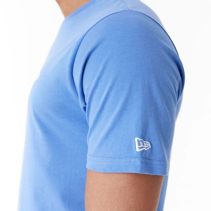 The Male model is wearing New Era Essential Blue T-Shirt 10