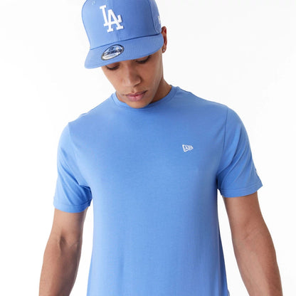 The Male model is wearing New Era Essential Blue T-Shirt 7