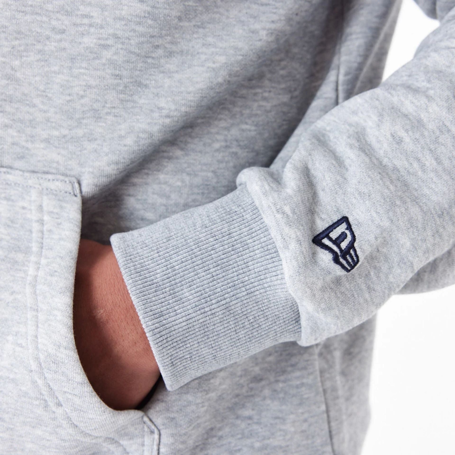 The Male model is wearing New York Yankees MLB Gradient Graphic Grey Pullover Hoodie 4