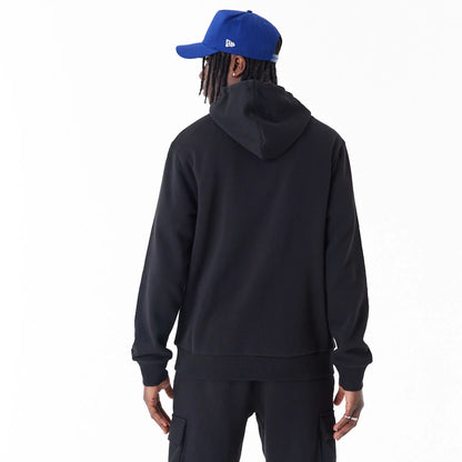 The Male model is wearing LA Dodgers MLB Gradient Graphic Black Pullover Hoodie 4