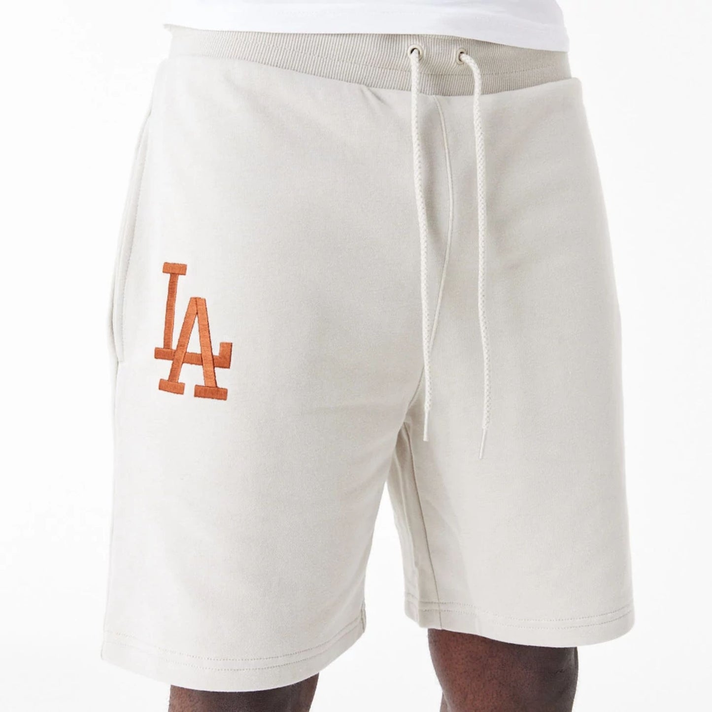 The Male model is wearing LA Dodgers League Essential Stone Shorts 5