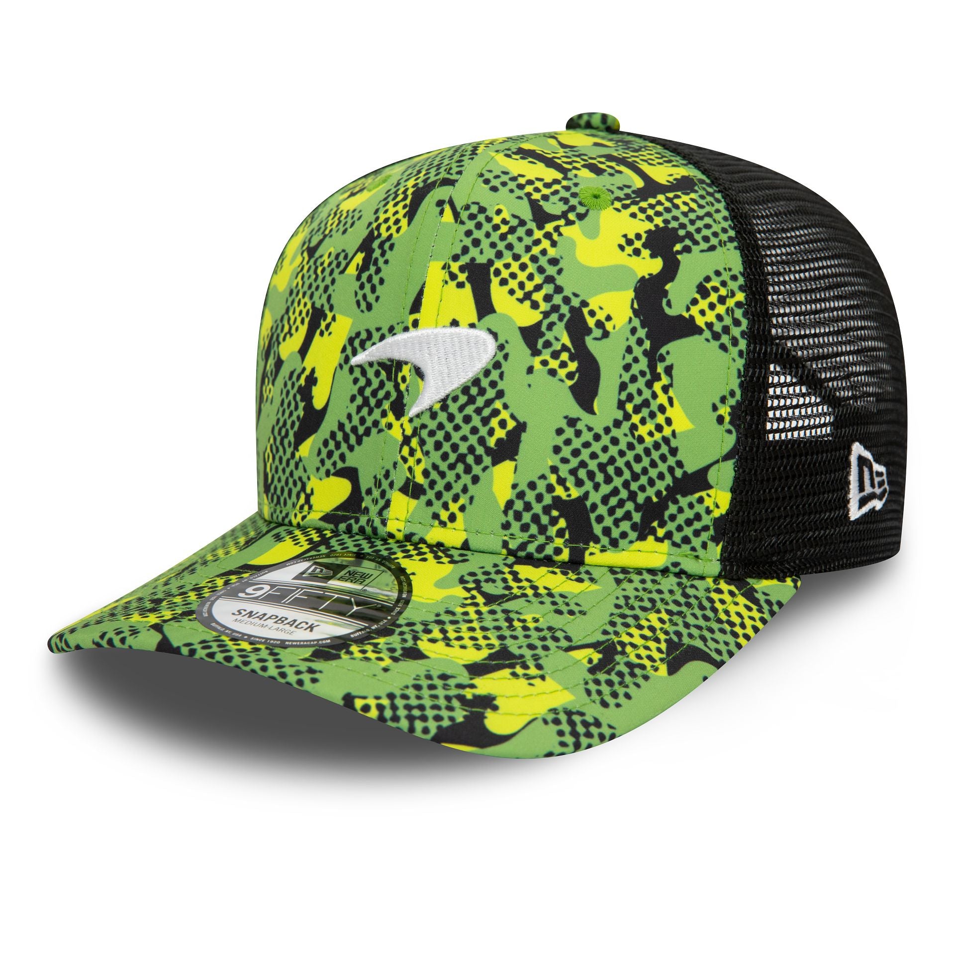 This is a McLaren Racing Camo Green 9FIFTY Snapback Cap 1