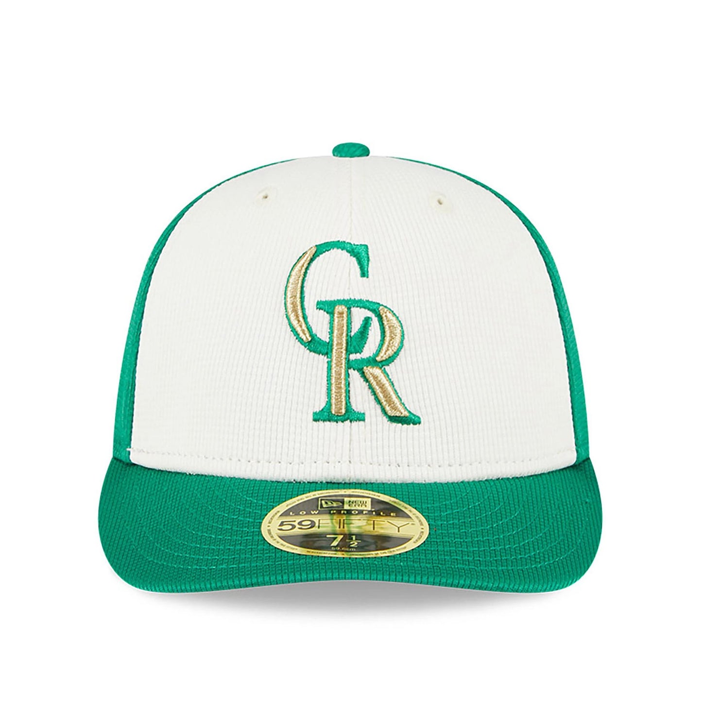 This is a Colorado Rockies St. Patrick's Day Green Low Profile 59FIFTY Fitted Cap 4