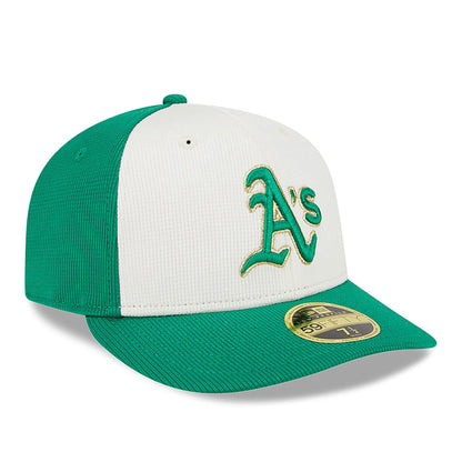 This is a Oakland Athletics St. Patricks Day Green Low Profile 59FIFTY Fitted Cap 3