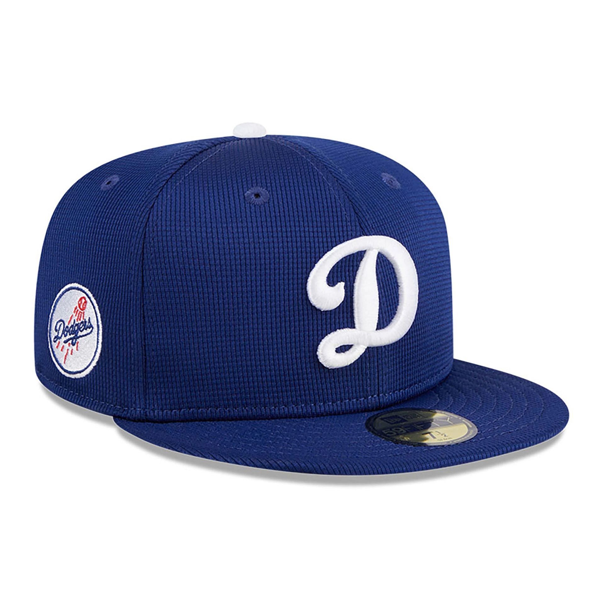 This is a LA Dodgers MLB Batting Practice Dark Blue 59FIFTY Fitted Cap 1