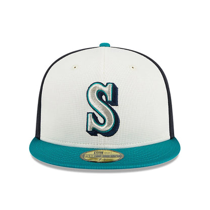 This is a Seattle Mariners MLB Batting Practice Navy 59FIFTY Fitted Cap 3