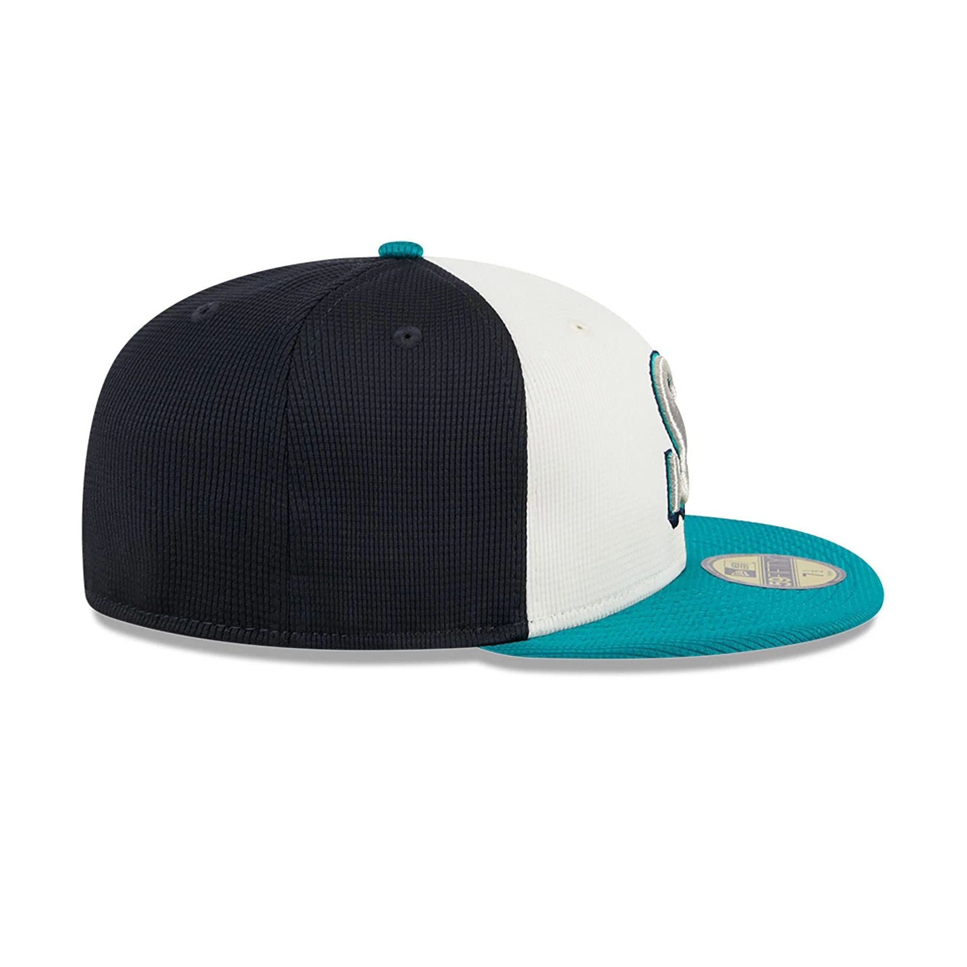 This is a Seattle Mariners MLB Batting Practice Navy 59FIFTY Fitted Cap 5