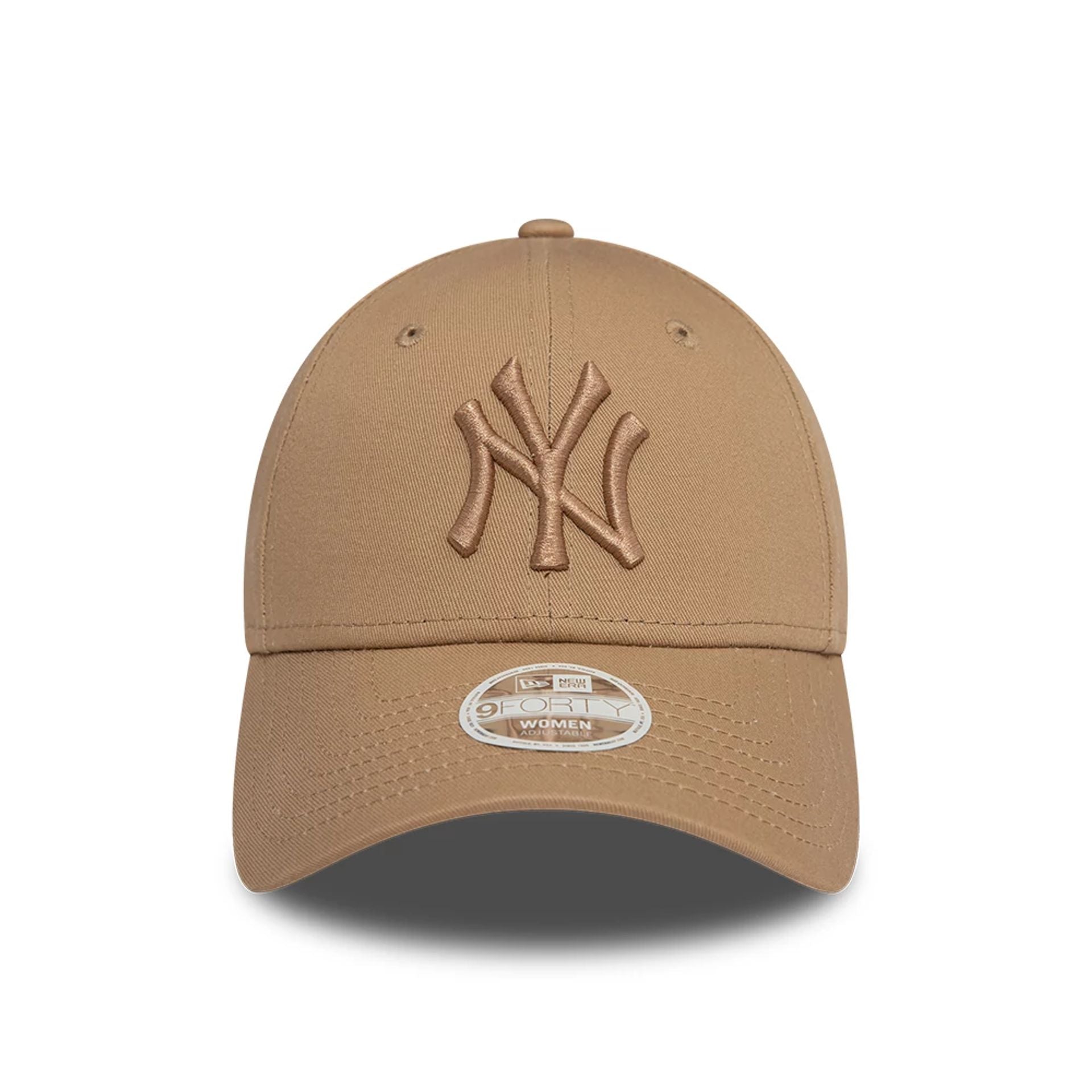 This is a New York Yankees Womens League Essential Light Beige 9FORTY Adjustable Cap 5