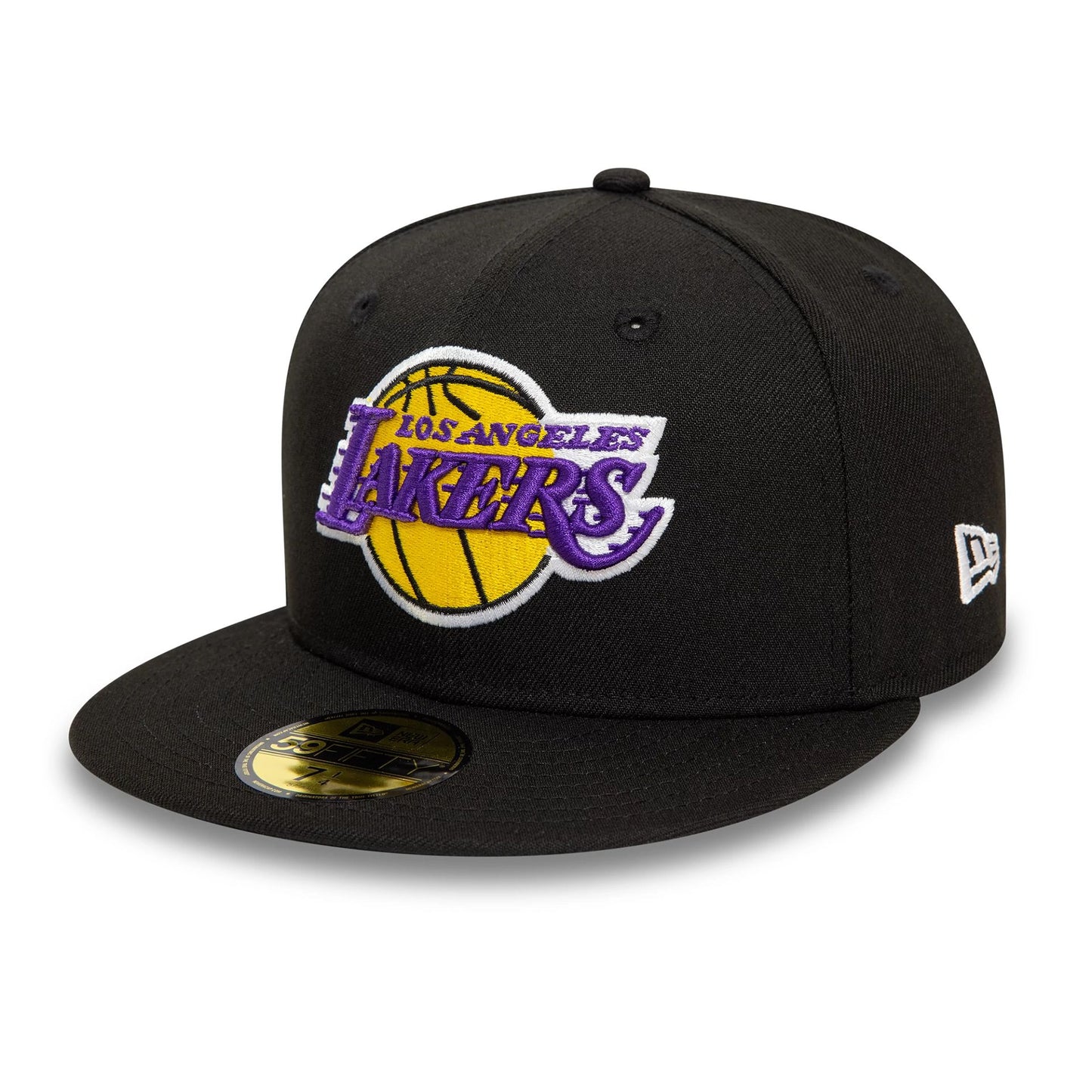 This is a LA Lakers NBA Essential Black 59FIFTY Fitted Cap 1