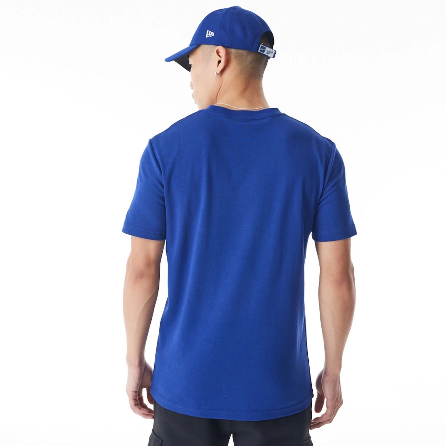 The Male model is wearing LA Dodgers MLB Batting Practice Dark Blue T-Shirt 2