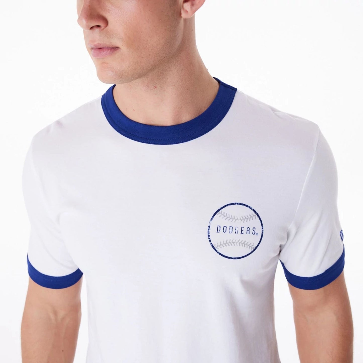 The Male model is wearing LA Dodgers MLB Batting Practice White T-Shirt 3