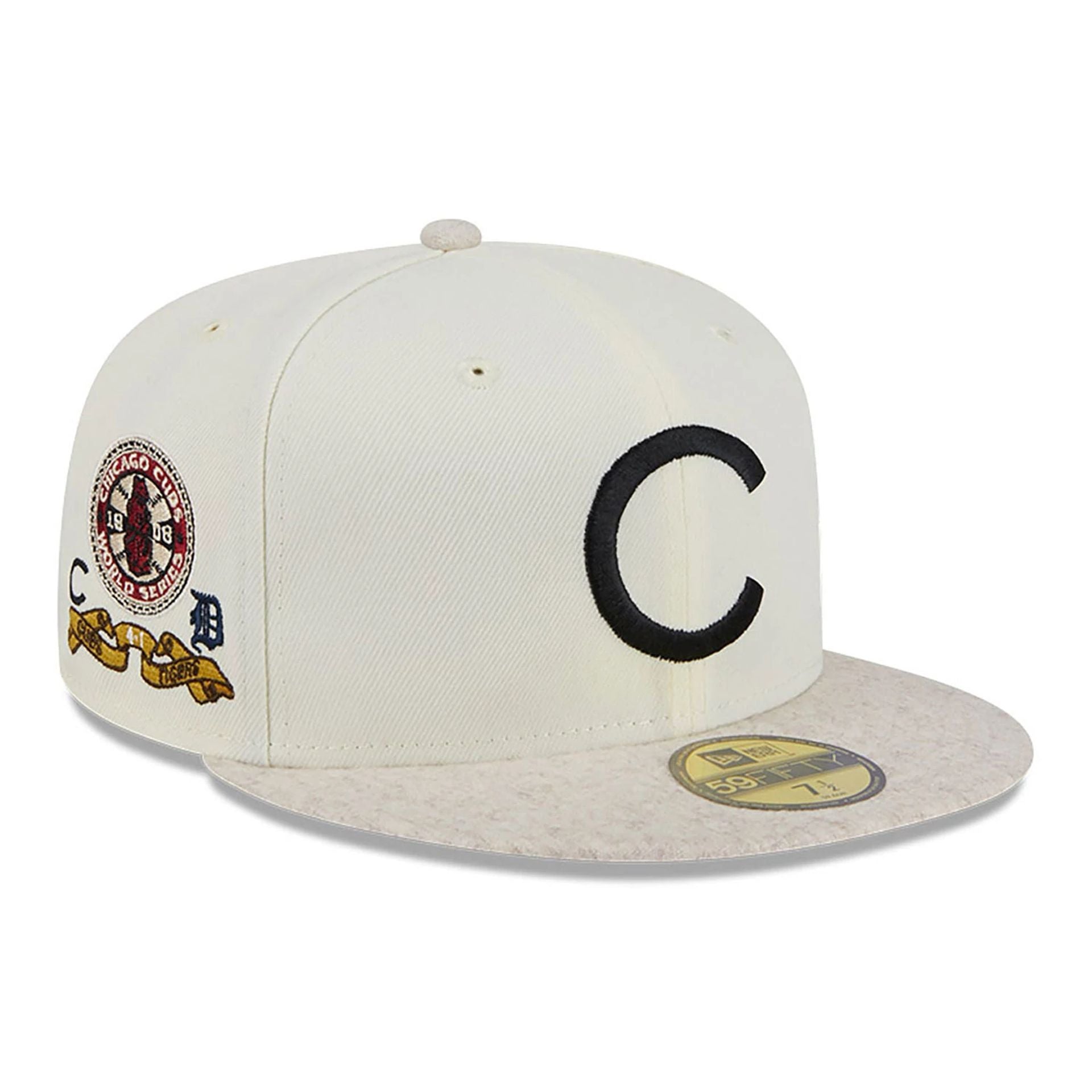 This is a Chicago Cubs Match-Up White 59FIFTY Fitted Cap 1