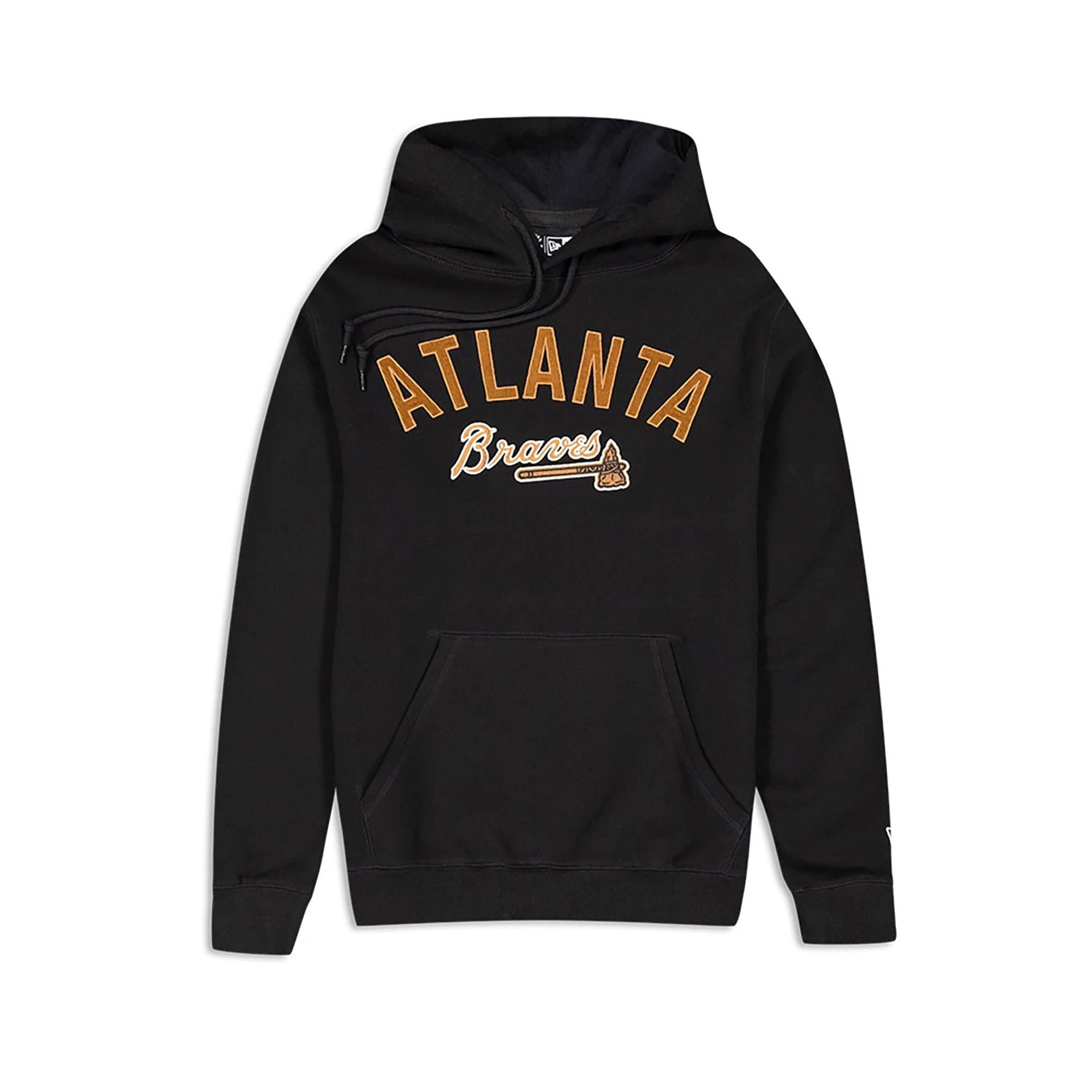 The Male model is wearing Atlanta Braves MLB Cord Black Pullover Hoodie 1