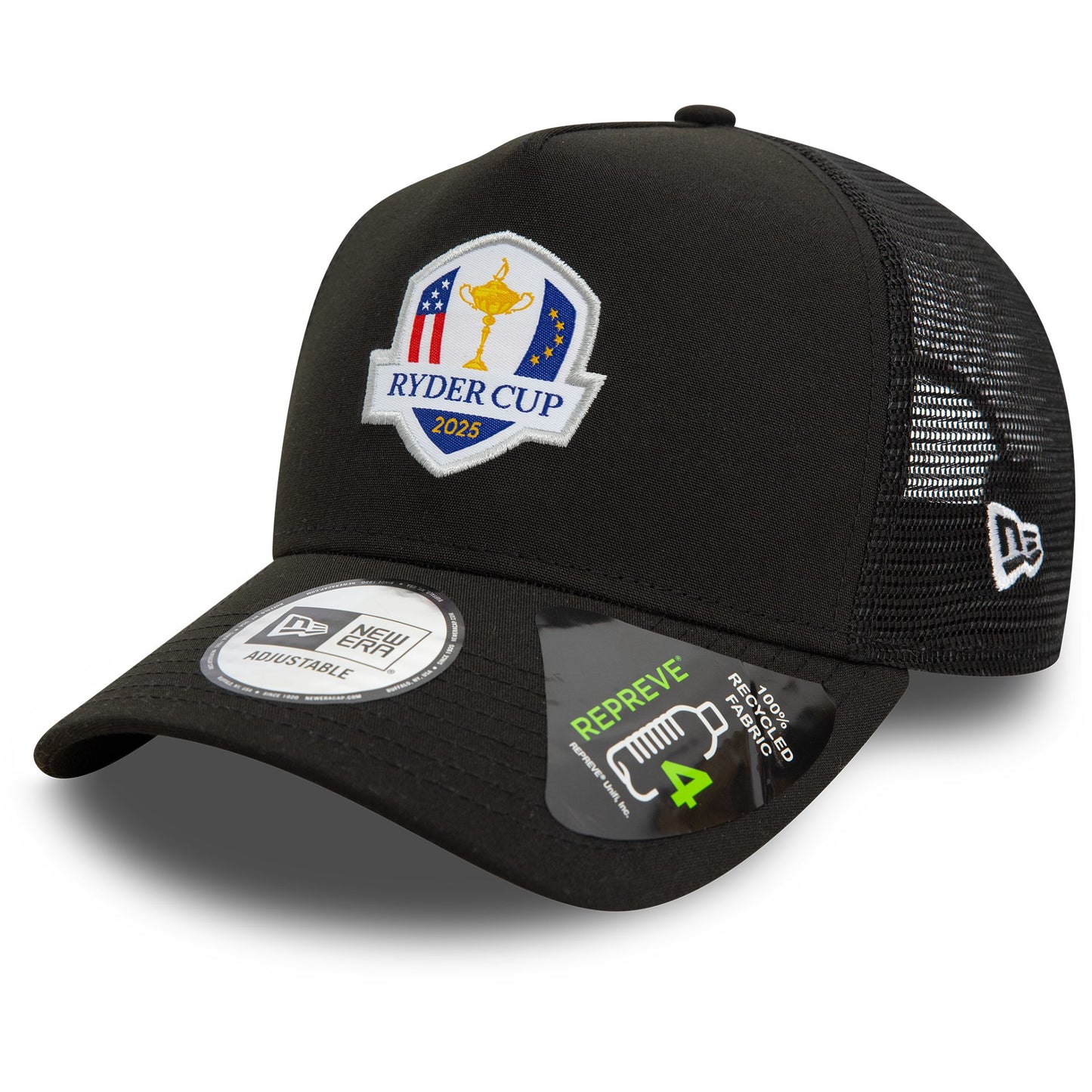 This is a Ryder Cup Europe 2025 Repreve® Black E-Frame Trucker Cap 3