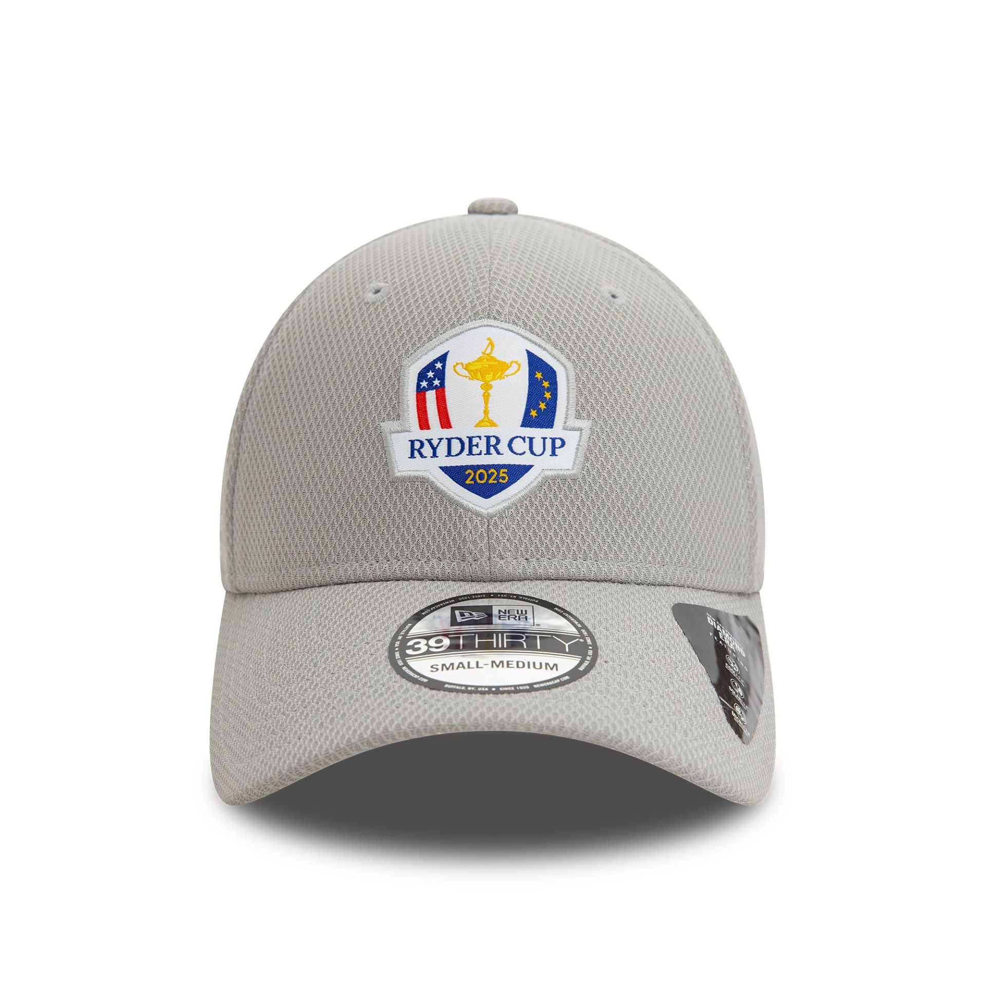 This is a Ryder Cup Europe 2025 Diamond Era Grey 39THIRTY Stretch Fit Cap 2