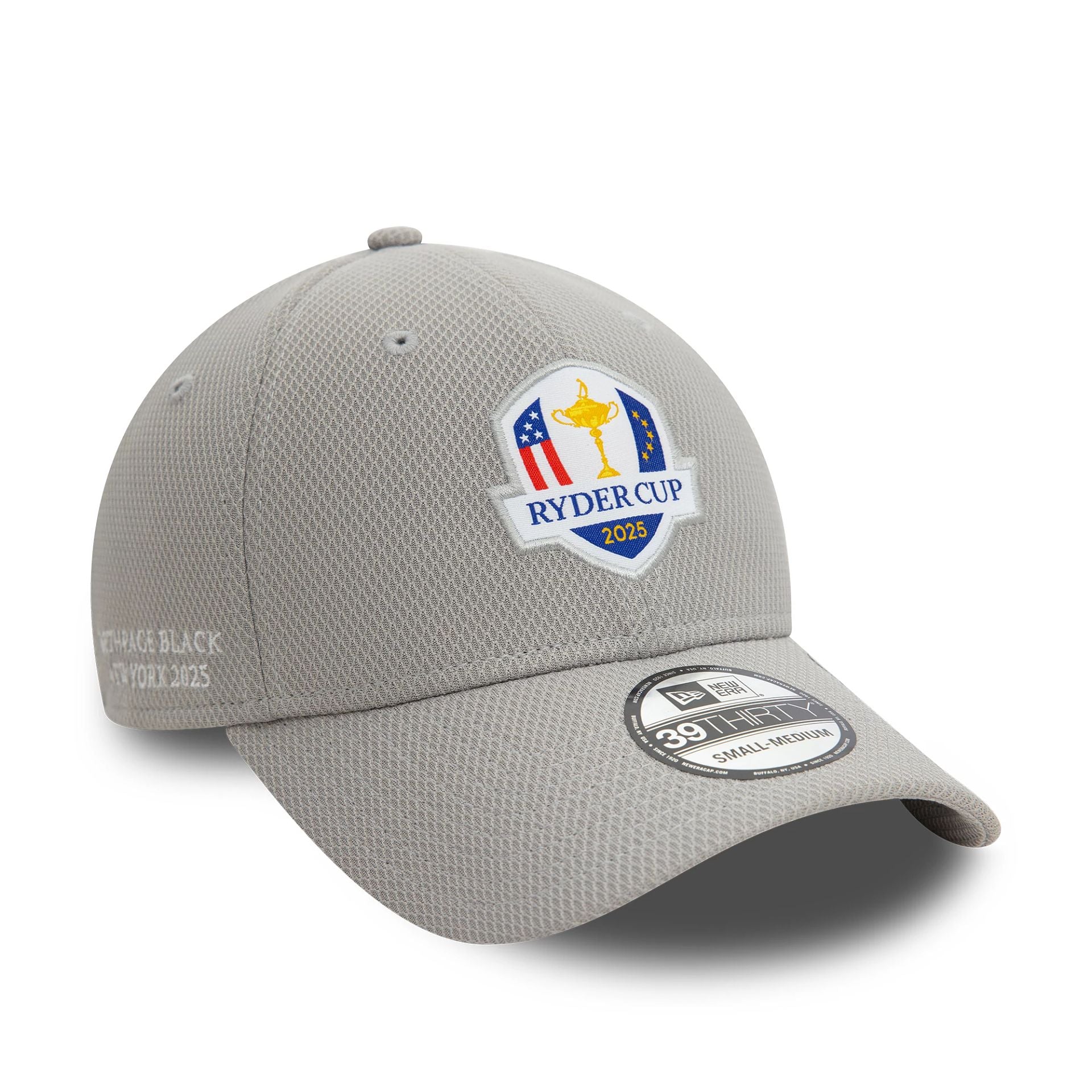 This is a Ryder Cup Europe 2025 Diamond Era Grey 39THIRTY Stretch Fit Cap 1