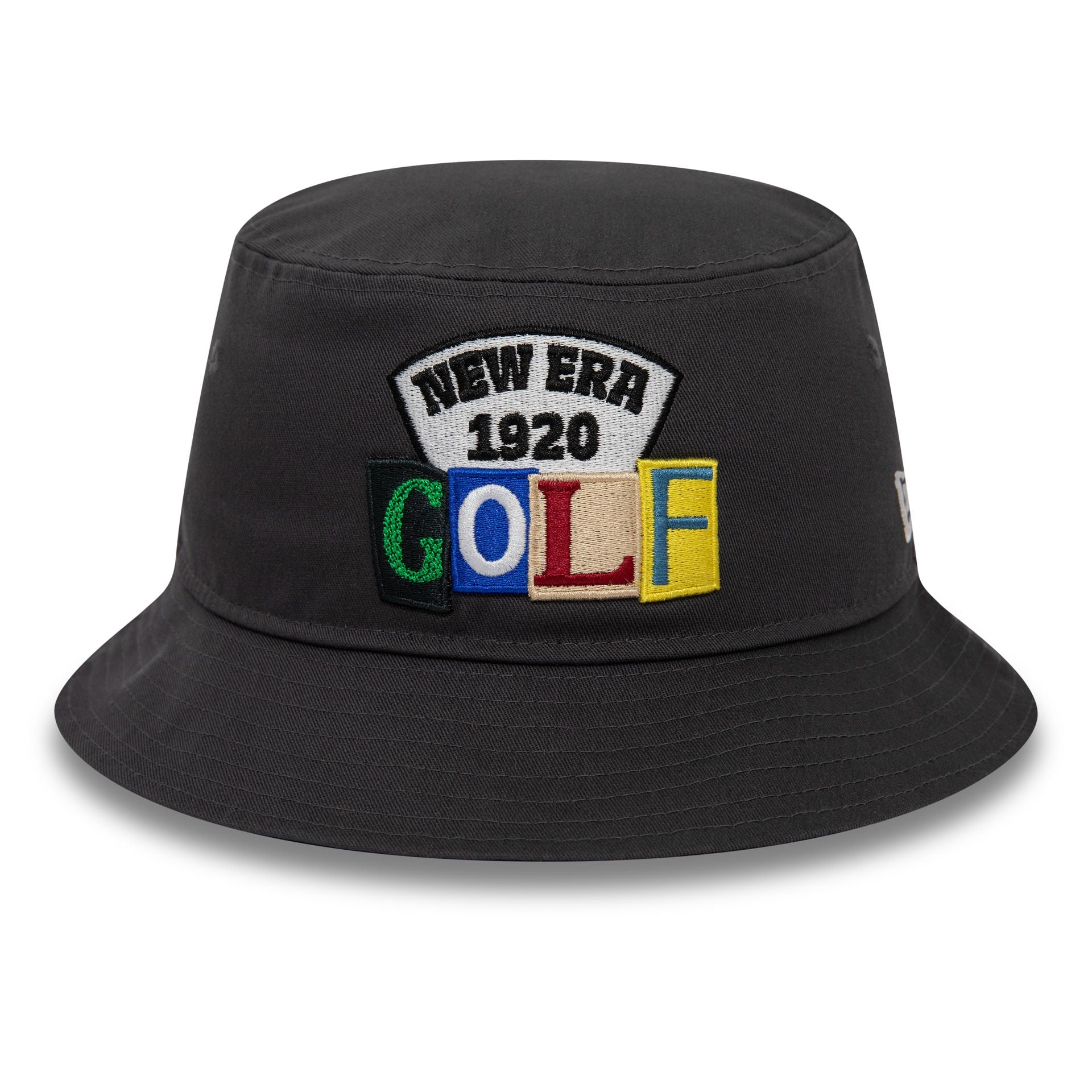 This is a New Era Golf Lettering Black Bucket Hat 2