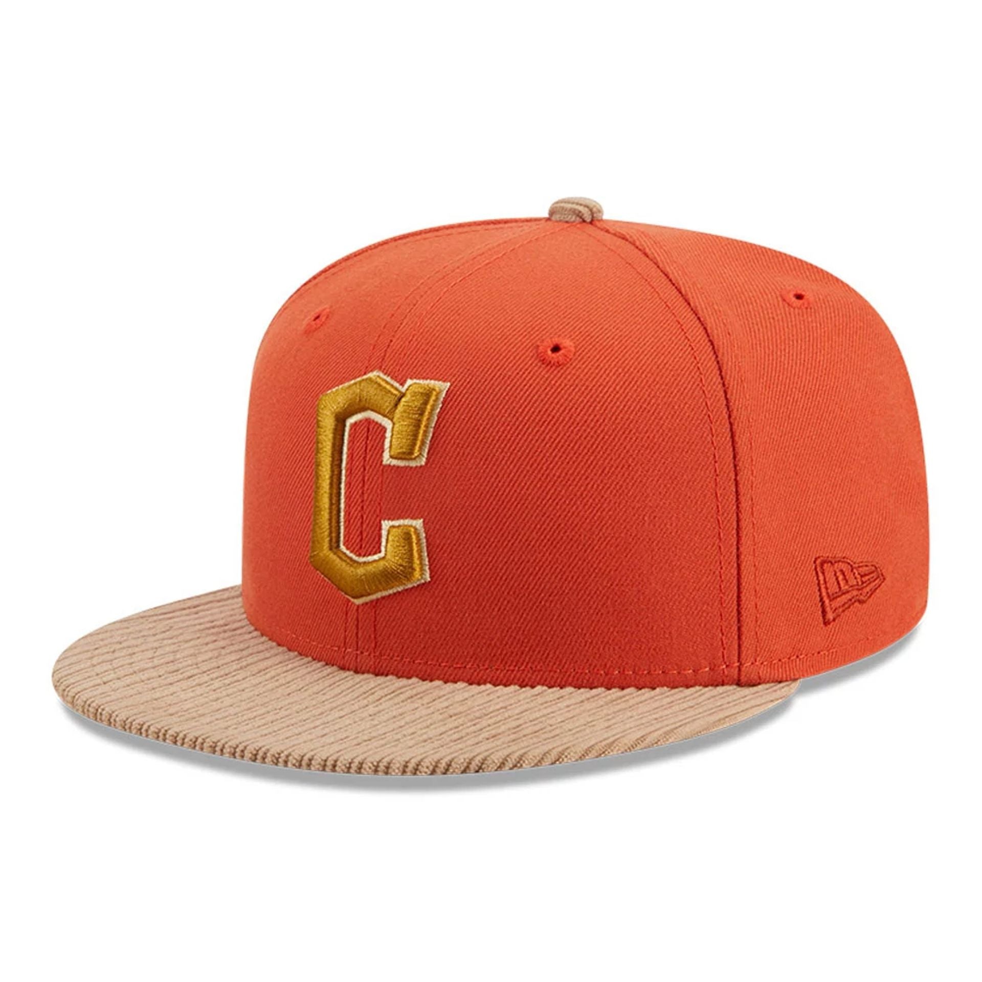 This is a Cleveland Guardians MLB Autumn Wheat Dark Orange 9FIFTY Snapback Cap 1