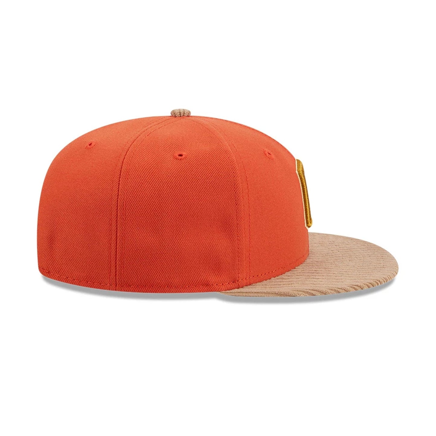 This is a Cleveland Guardians MLB Autumn Wheat Dark Orange 9FIFTY Snapback Cap 7