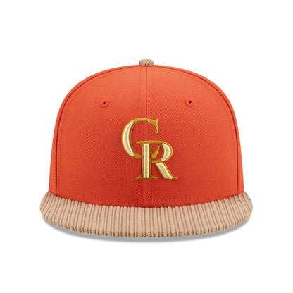 This is a Colorado Rockies MLB Autumn Wheat Dark Orange 9FIFTY Snapback Cap 3