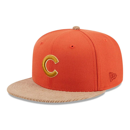 This is a Chicago Cubs MLB Autumn Wheat Dark Orange 9FIFTY Snapback Cap 1