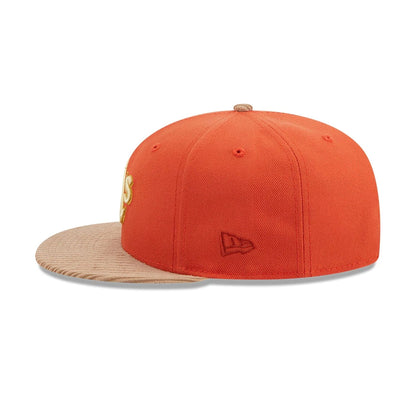 This is a Oakland Athletics MLB Autumn Wheat Dark Orange 9FIFTY Snapback Cap 5