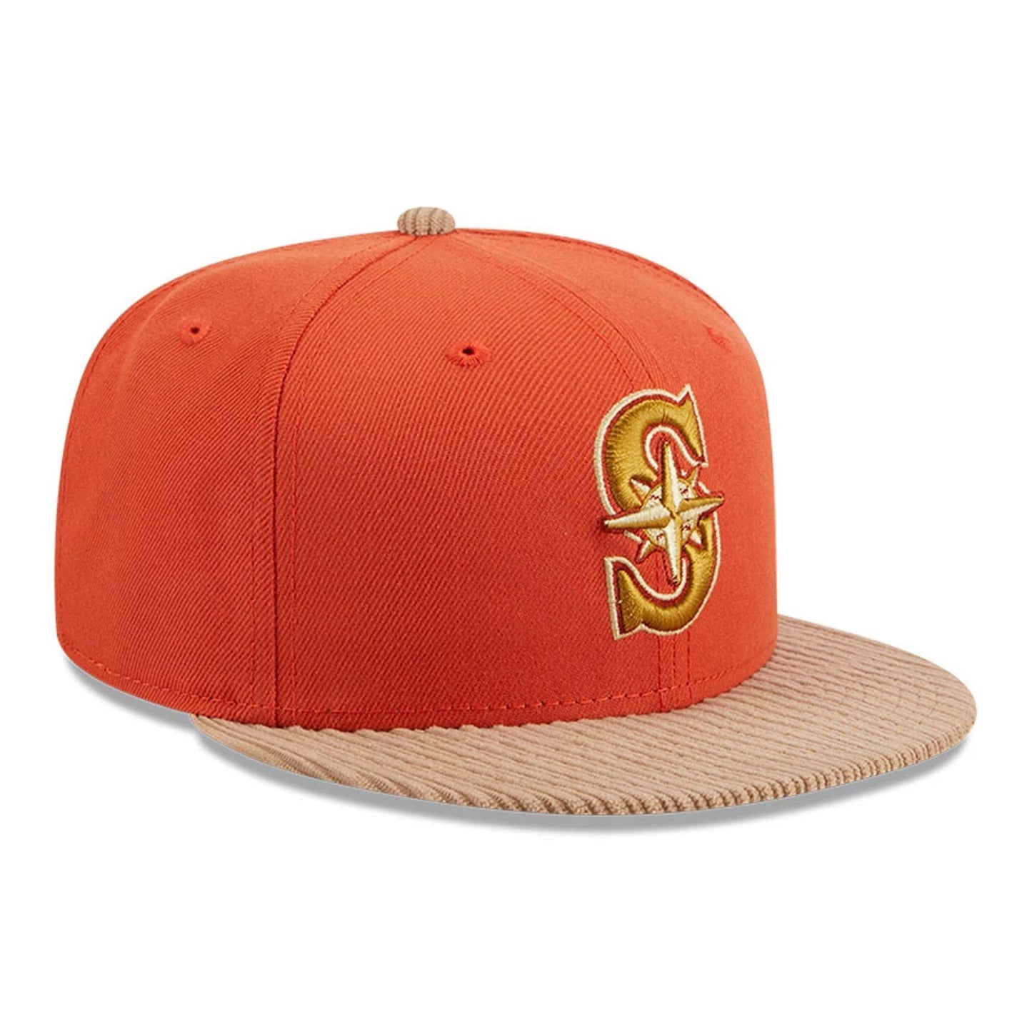 This is a Seattle Mariners MLB Autumn Wheat Dark Orange 9FIFTY Snapback Cap 1