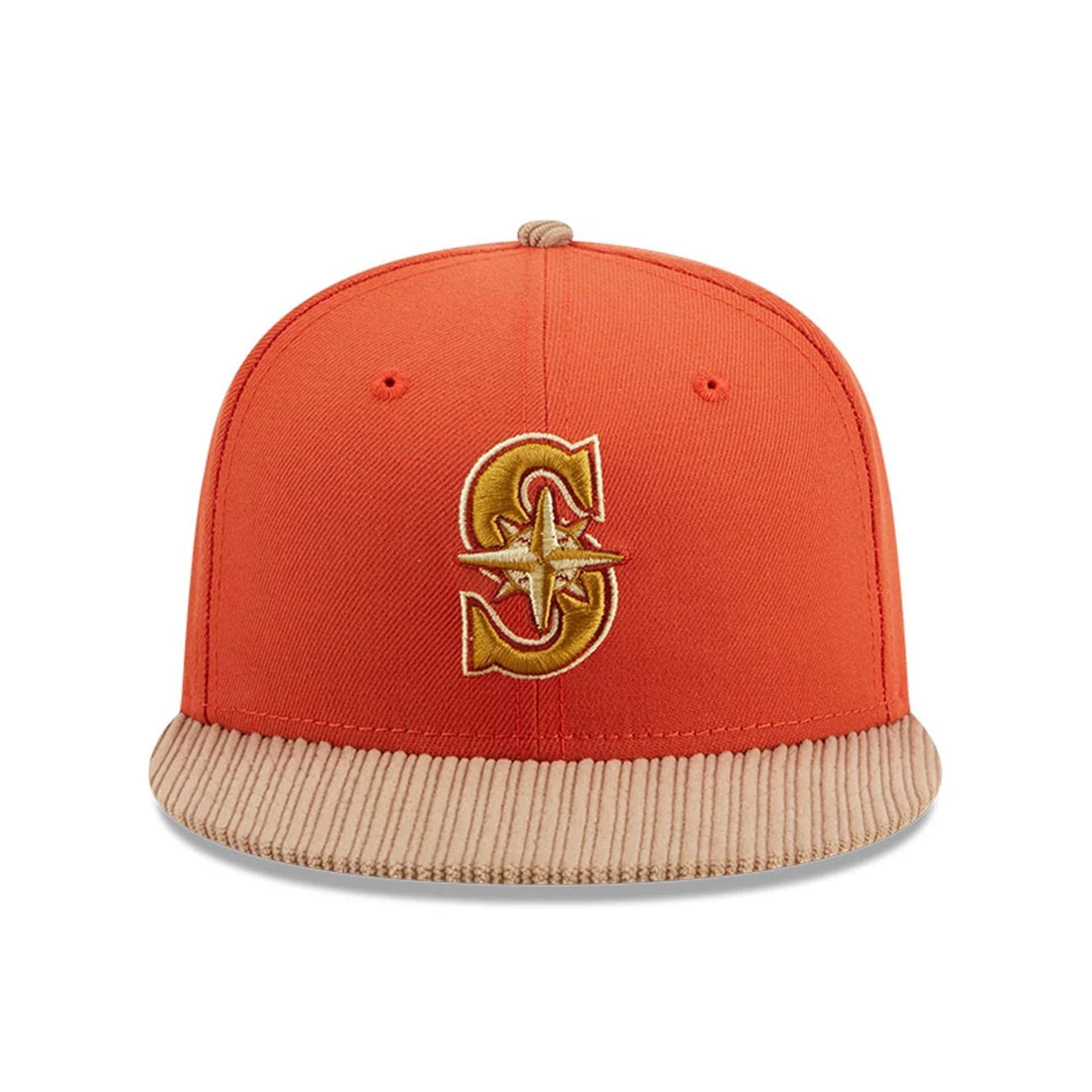 This is a Seattle Mariners MLB Autumn Wheat Dark Orange 9FIFTY Snapback Cap 4