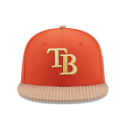 This is a Tampa Bay Rays MLB Autumn Wheat Dark Orange 9FIFTY Snapback Cap 4