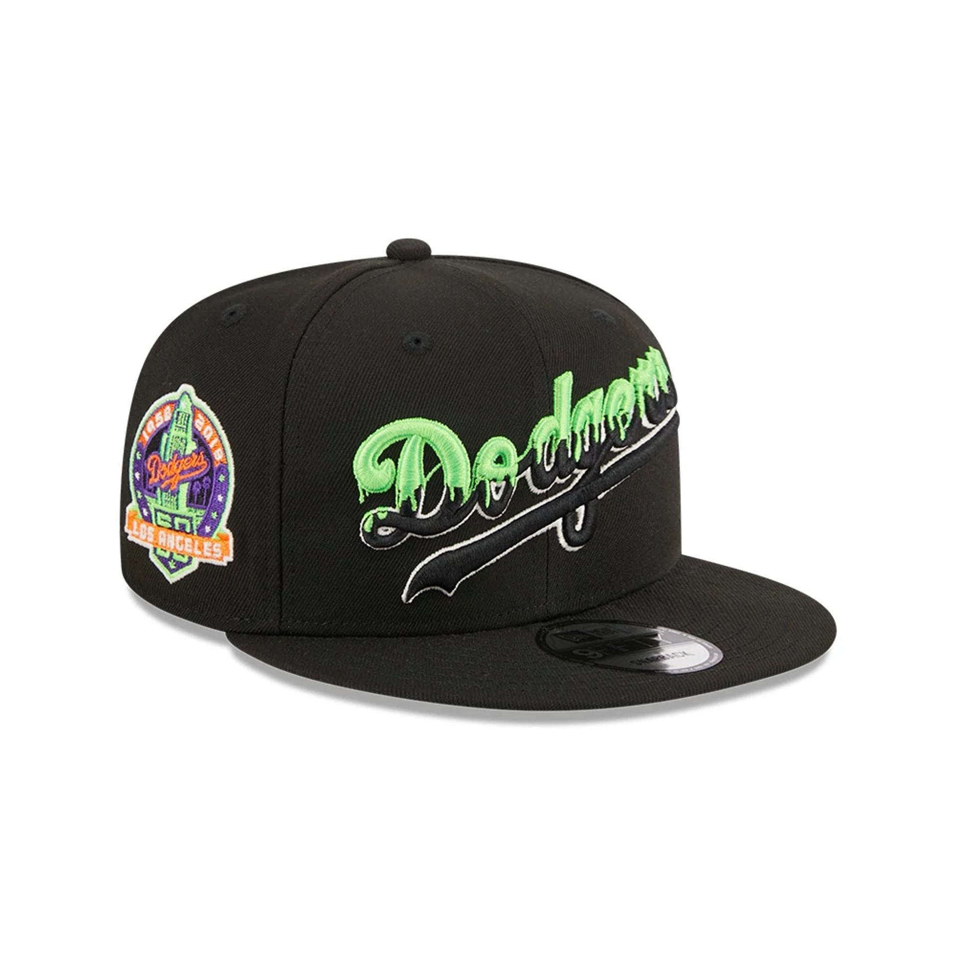 This is a LA Dodgers Drip Black 9FIFTY Snapback Cap 1