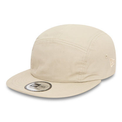 This is a New Era Essential Light Beige Camper Adjustable Cap 1