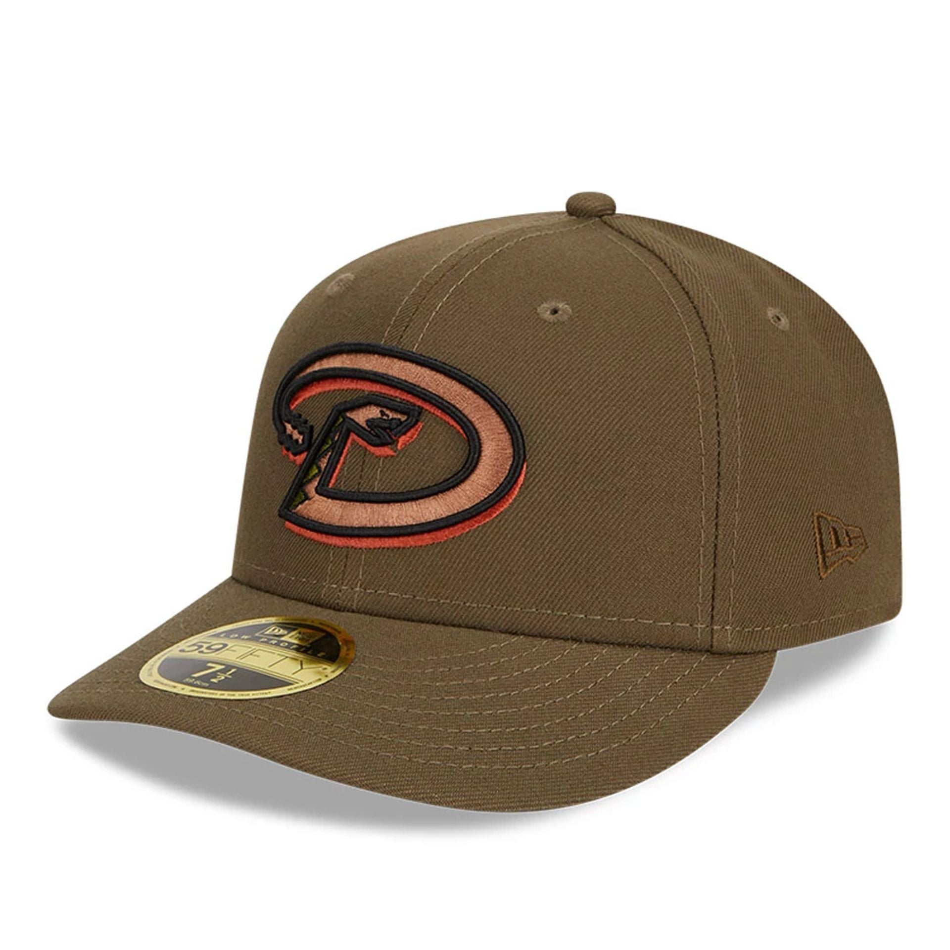 This is a Arizona Diamondbacks Rustic Fall Brown Low Profile 59FIFTY Fitted Cap 1