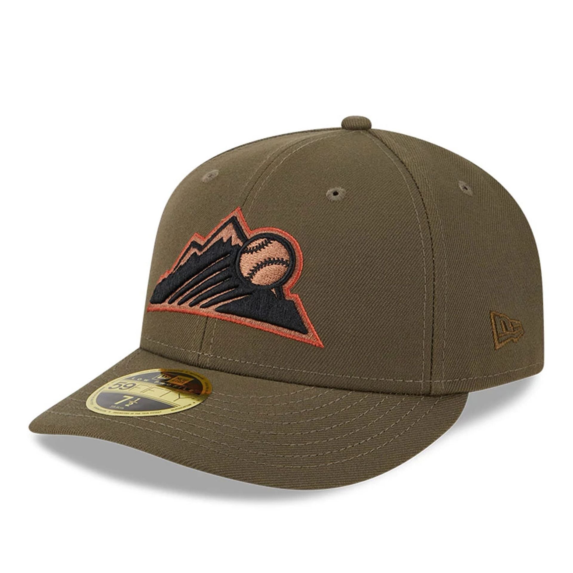 This is a Colorado Rockies Rustic Fall Brown Low Profile 59FIFTY Fitted Cap 1