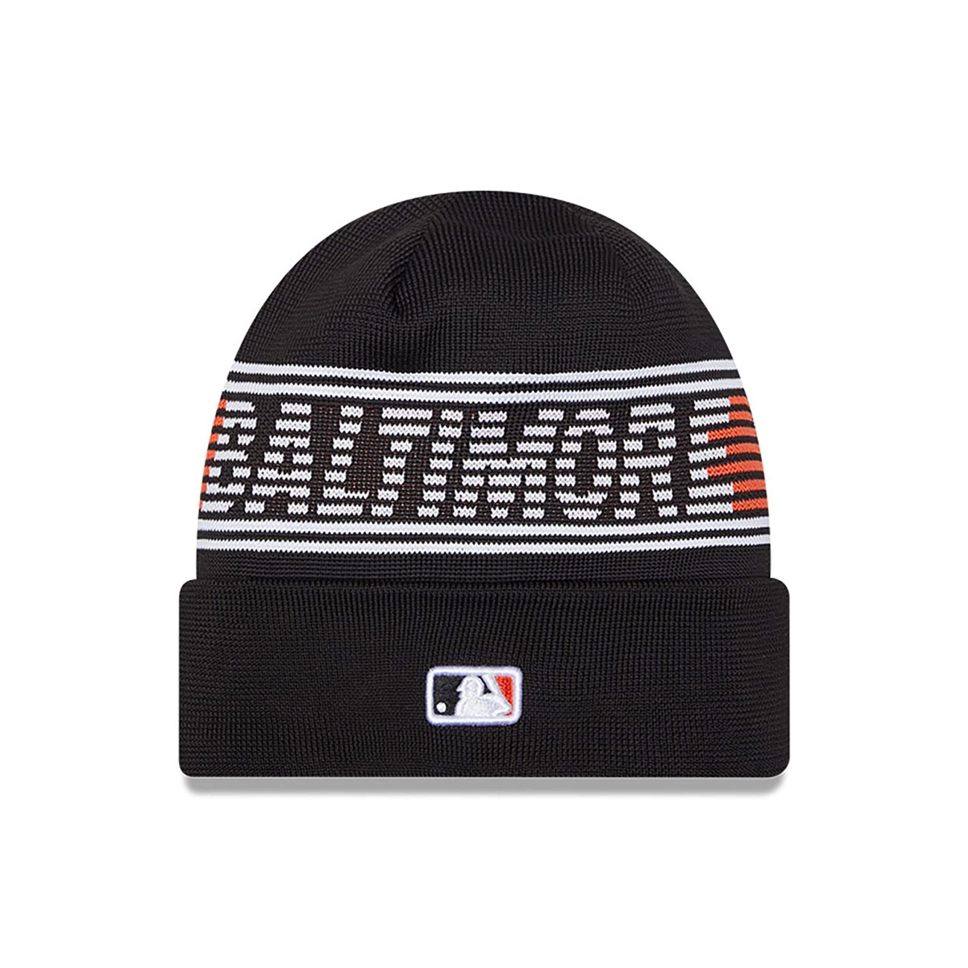 This is a Baltimore Orioles City Connect Black Sport Knit Beanie Hat 2