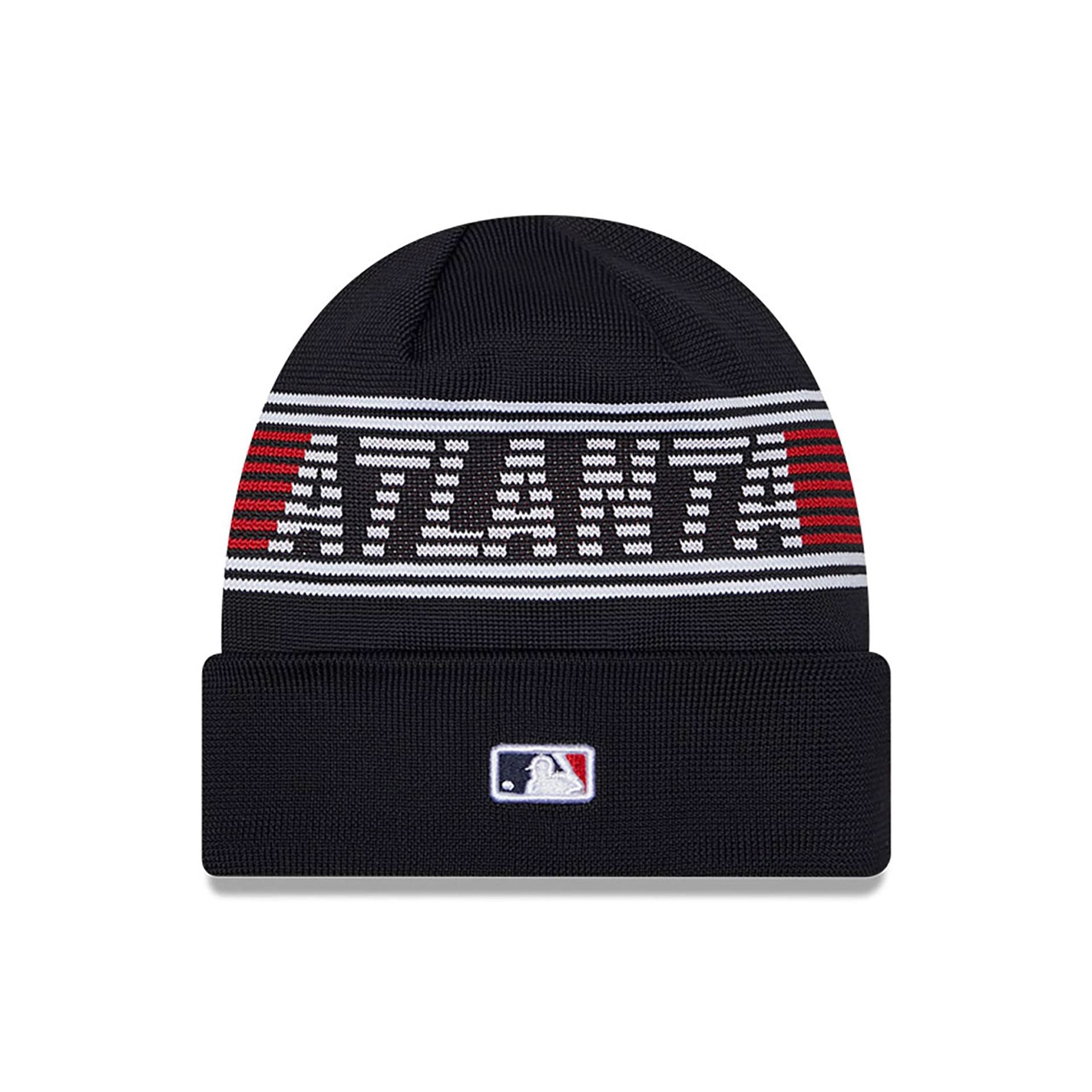 This is a Atlanta Braves City Connect Navy Sport Knit Beanie Hat 2