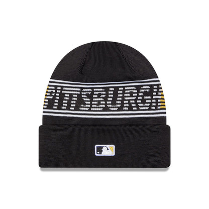 This is a Pittsburgh Pirates City Connect Black Sport Knit Beanie Hat 2