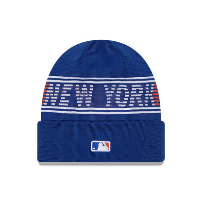 This is a New York Mets City Connect Blue Sport Knit Beanie Hat 2