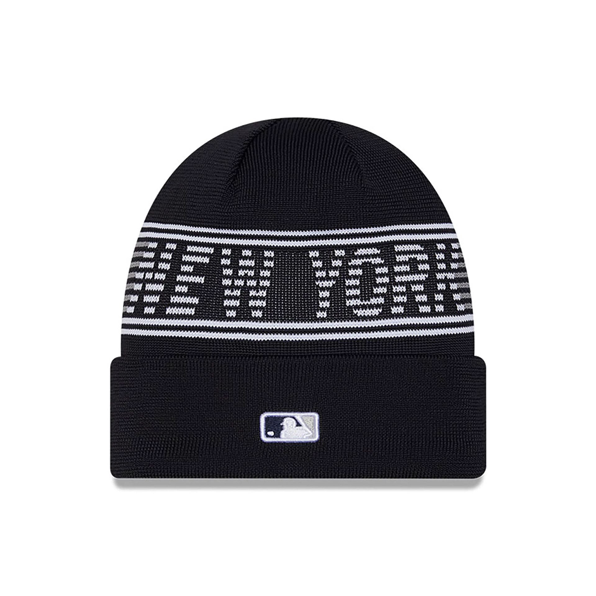 This is a New York Yankees City Connect Navy Sport Knit Beanie Hat 2