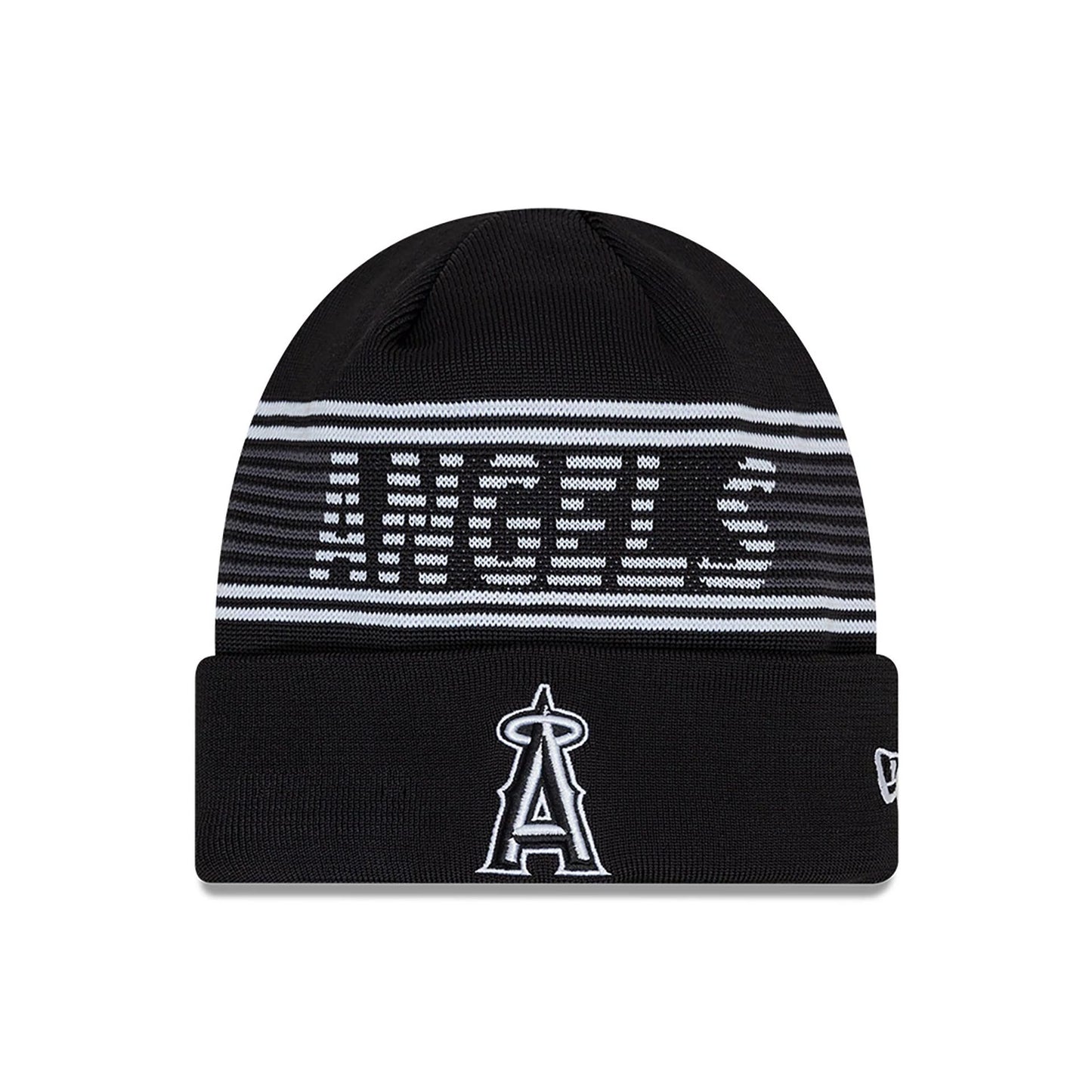 This is a LA Angels City Connect Black Sport Knit Beanie Hat 1